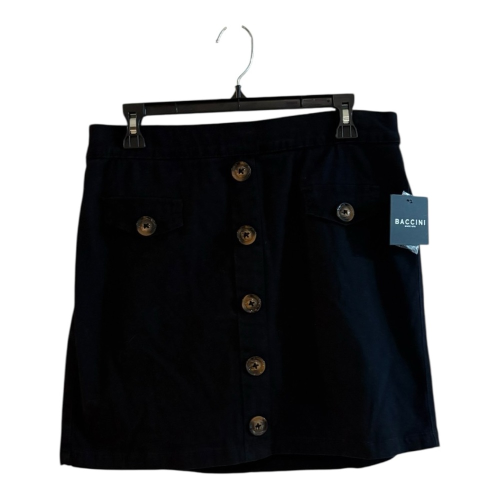 Baccini NWT Black Button-Front Women's Skirt Size M - Picture 2 of 7